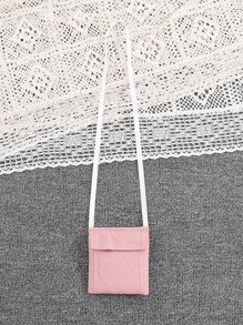 Girls Cable Knit Contrast Mesh Dress & Bag - Baby Pink - View 6