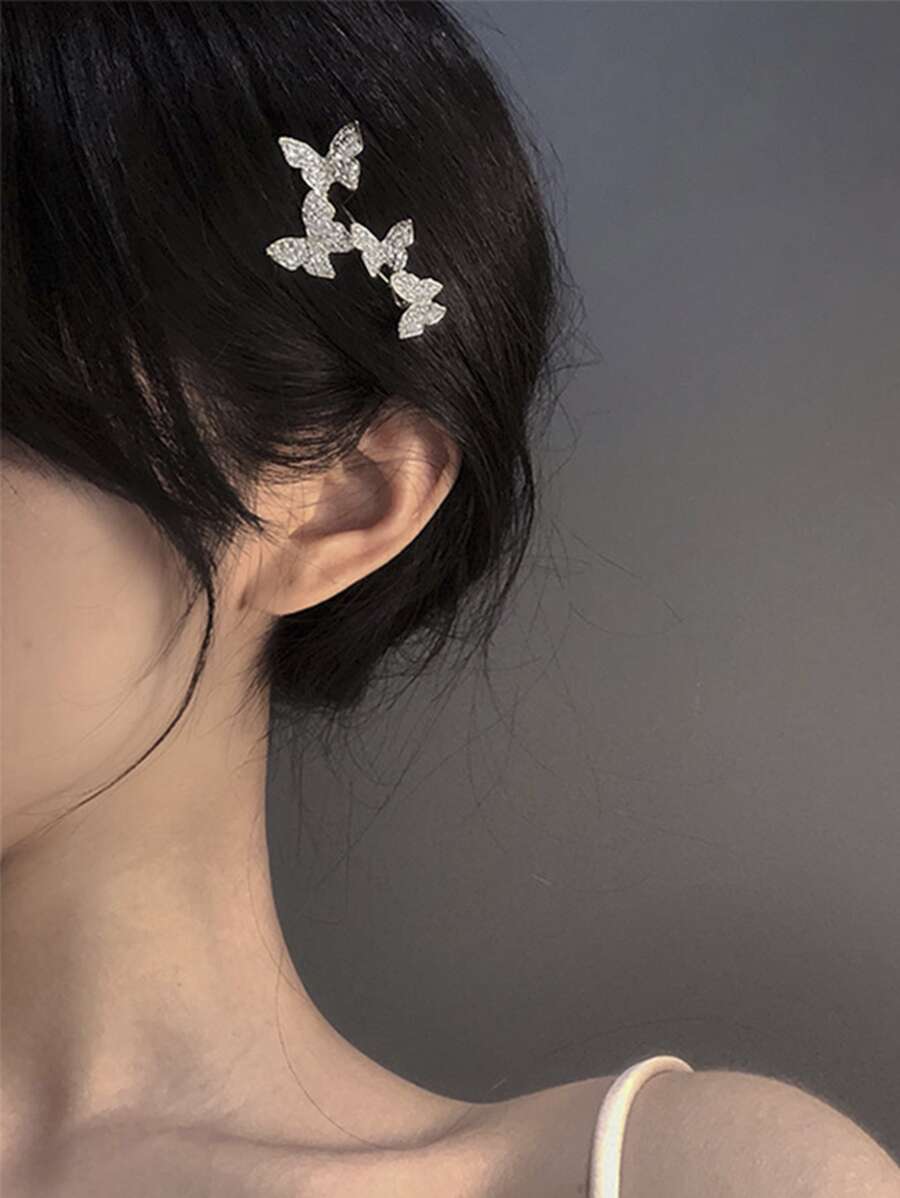 Rhinestone Butterfly Decor Hair Clip Elegant SHEIN USA