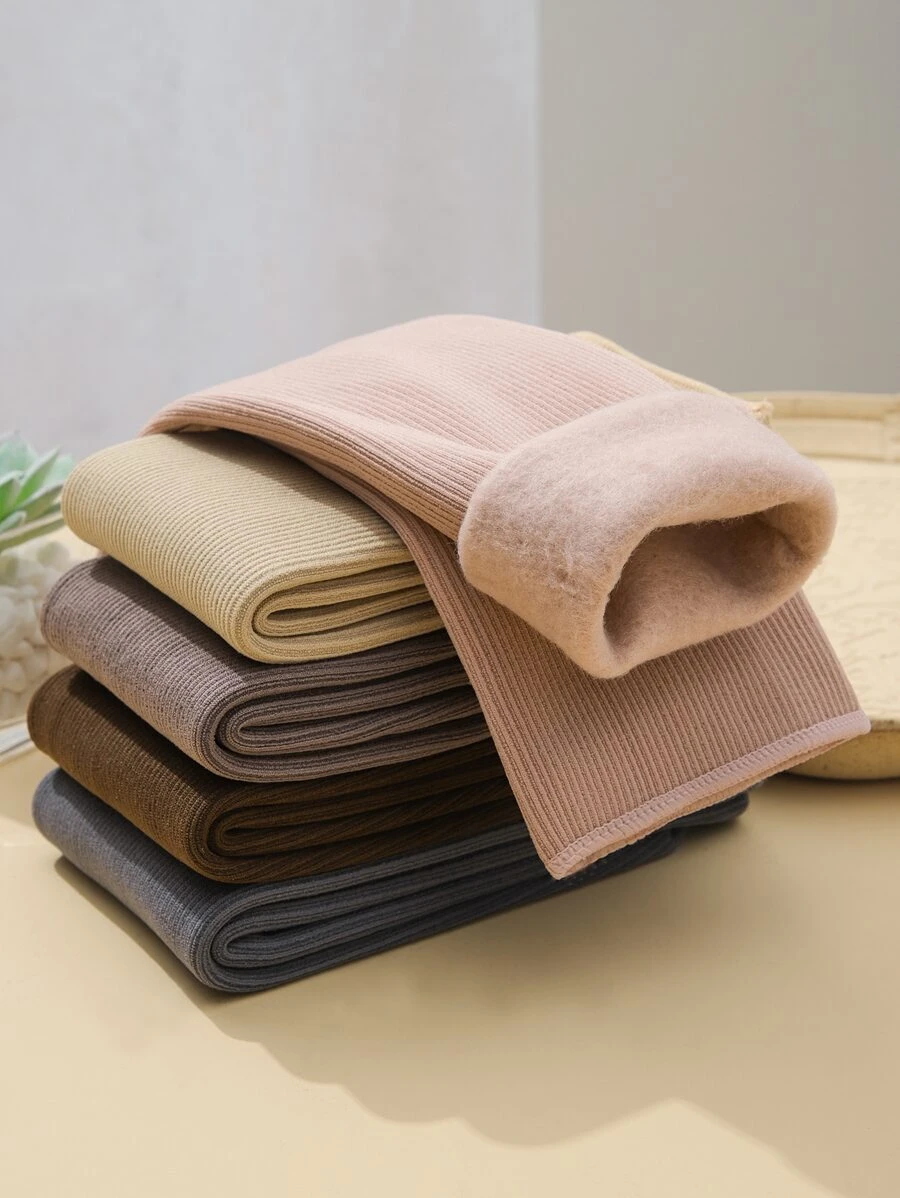 5雙長毛絨內襯中筒襪 - 彩色 - 查看 1