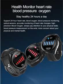 1pc Heart Rate Monitoring Smart Watch - Black - View 5