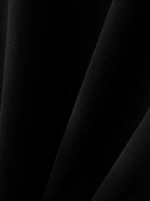 Manfinity Men Patch Detail Contrast Trim Polo Neck Sweatshirt & Joggers - Black - View 4