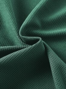 Manfinity Hypemode Men Letter Patched Contrast Collar Polo Shirt - Dark Green - View 3