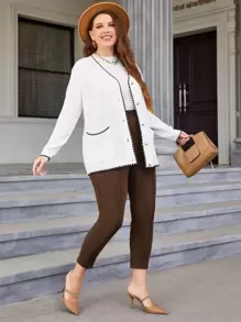 Mulvari Plus High Waist Faux Suede Pants, For Winter