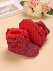 Bebé Botas con diseño de lazo - Rojo - Ver 2