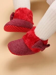 Bebé Botas con diseño de lazo - Rojo - Ver 3