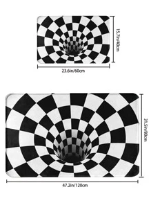 Checkerboard Non-slip Pattern Door Mat,Non-slip Creative Decorative Floor Mat, Illusion Area Rug, Indoor Floor Rug, Home Decor - Black and White - View 4