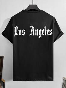 Manfinity EMRG Men Plus Letter Graphic Tee - Black - View 2