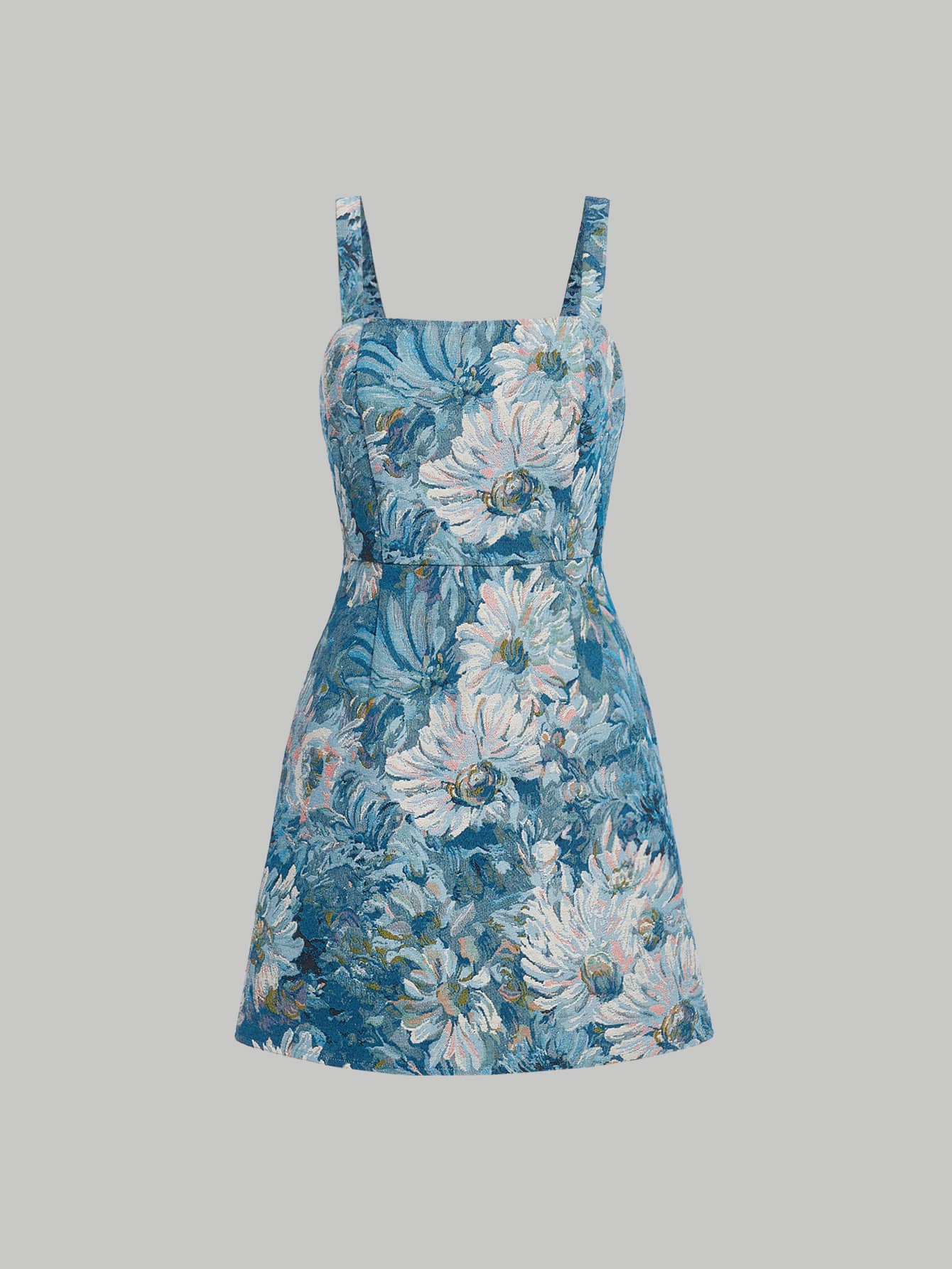 SHEIN MOD Floral Print Cami Dress - Blue - View 1