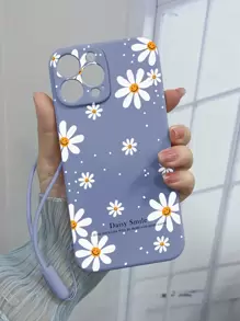 带手机吊饰夏季花卉图案手机壳带挂绳兼容 iPhone15/15Plus/15Pro/15Promax - 彩色 - 查看 3