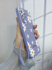 带手机吊饰夏季花卉图案手机壳带挂绳兼容 iPhone15/15Plus/15Pro/15Promax - 彩色 - 查看 5