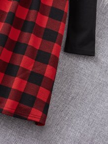 SHEIN Girls Christmas Print Dress - Multicolor - View 4