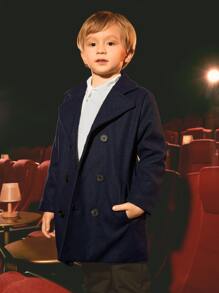 小男童雙排釦西裝領花呢外套