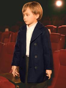 小男童雙排釦西裝領花呢外套