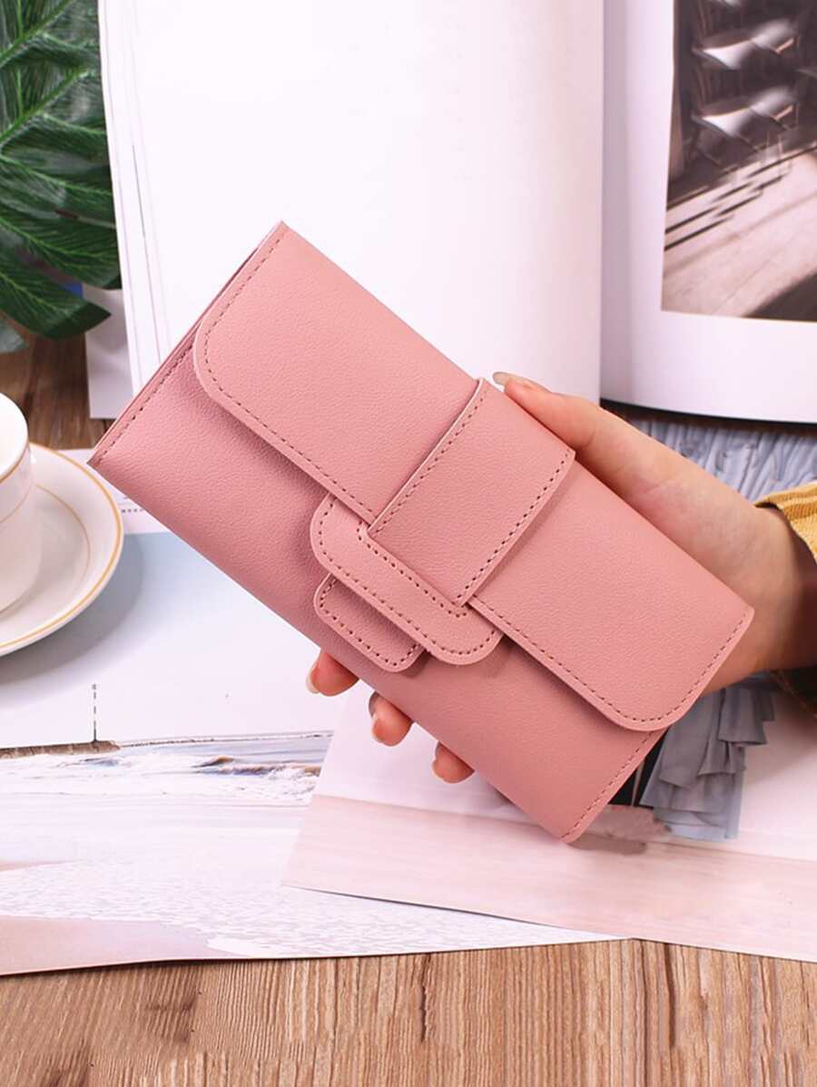 Minimalistische Geldbörse mit Druckknopf, leicht, modernes Geschäfts-Kredit-/Ausweis-/Geldkartenetui, für Geschäftsalltag, Lehrertag, Lehrergaben, Arbeit, Pendeln, Reisen, Büro, Urlaub, Jahrestag, Paar, Geburtstag, Valentinstag, Damen, Büromitarbeiterinnen, Geschenk - Babypink - Übersicht 1