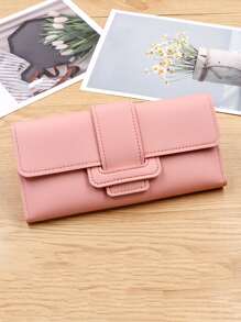 Minimalistische Geldbörse mit Druckknopf, leicht, modernes Geschäfts-Kredit-/Ausweis-/Geldkartenetui, für Geschäftsalltag, Lehrertag, Lehrergaben, Arbeit, Pendeln, Reisen, Büro, Urlaub, Jahrestag, Paar, Geburtstag, Valentinstag, Damen, Büromitarbeiterinnen, Geschenk - Babypink - Übersicht 2