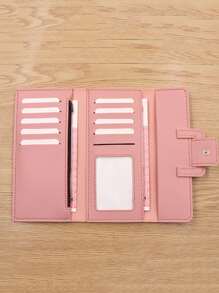 Minimalistische Geldbörse mit Druckknopf, leicht, modernes Geschäfts-Kredit-/Ausweis-/Geldkartenetui, für Geschäftsalltag, Lehrertag, Lehrergaben, Arbeit, Pendeln, Reisen, Büro, Urlaub, Jahrestag, Paar, Geburtstag, Valentinstag, Damen, Büromitarbeiterinnen, Geschenk - Babypink - Übersicht 4