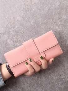 Minimalistische Geldbörse mit Druckknopf, leicht, modernes Geschäfts-Kredit-/Ausweis-/Geldkartenetui, für Geschäftsalltag, Lehrertag, Lehrergaben, Arbeit, Pendeln, Reisen, Büro, Urlaub, Jahrestag, Paar, Geburtstag, Valentinstag, Damen, Büromitarbeiterinnen, Geschenk - Babypink - Übersicht 5