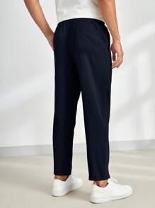HIMLAND Men Solid Slant Pocket Pants