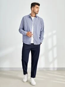 HIMLAND Men Solid Slant Pocket Pants