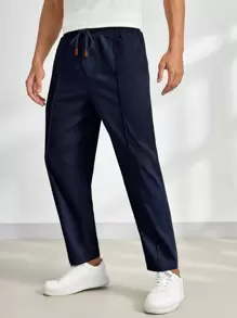HIMLAND Men Solid Slant Pocket Pants