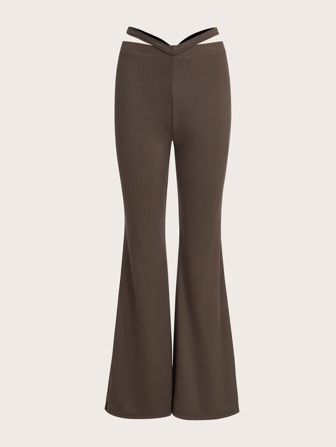 Pantalones con cintura recortada y pierna de campana