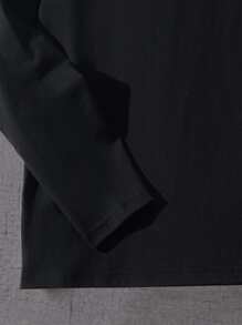 SHEIN Tween Boy Letter Graphic T-Shirt, Classic Letter Print, Simple Casual Style, Suitable For Various Occasions, Comfortable Fabricholiday,Summer,Travel,Getaway - Black - View 4