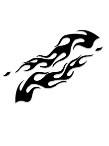 สติกเกอร์ติดรถ 2 ชิ้น ลายไฟ - สีดำ - ดู 2