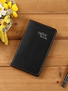 1pc Letter Pattern Random Journal - Black - View 1