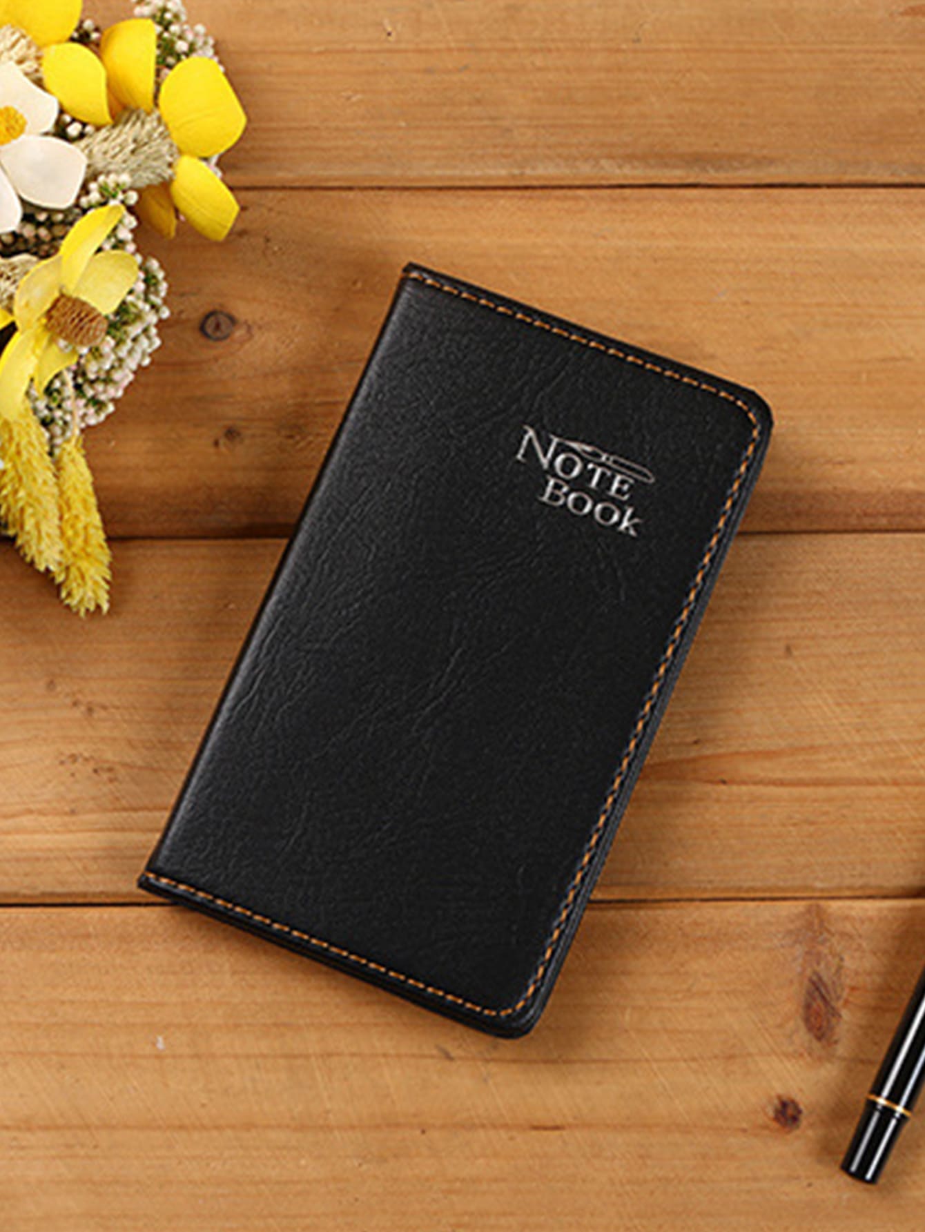 1pc Letter Pattern Random Journal - Black - View 1