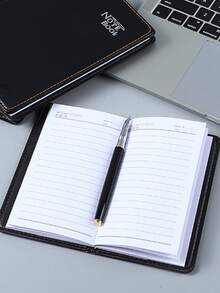 1pc Letter Pattern Random Journal - Black - View 2