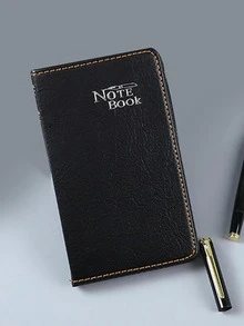 1pc Letter Pattern Random Journal - Black - View 3