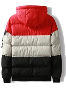 Manfinity Men Cut And Sew Panel Hooded Padded Coat - Multicolor - View 2