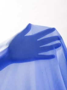 SHEIN ICON 90s Ombre Polka Dot Mock Neck Mesh Bodycon Dress Without Belt - Multicolor - View 6