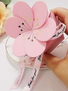 5 cái Hộp đóng gói thiết kế hoa, Hộp trang trí hoa & nơ hiện đại Hộp gói kẹo cho đám cưới - Hồng - Xem 2