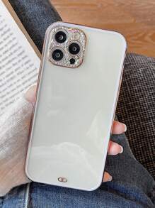 水鑽裝飾邊框拼接手機外殼 - 白色 - 查看 3