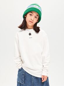 Niños Camiseta con estampado de letra - Blanco - Ver 8