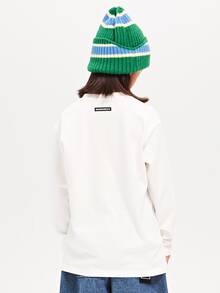 Niños Camiseta con estampado de letra - Blanco - Ver 2