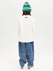 Niños Camiseta con estampado de letra - Blanco - Ver 3