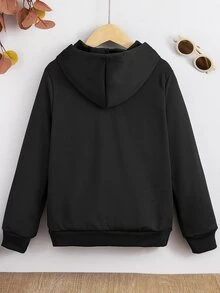 女孩標語和愛心圖案連帽衫