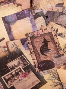 have a good day 1pc 100 Sheets Vintage Style Decorative Material Paper For Aesthetic Scrapbooking, Collage, Diy Craft, Style Design, Office Or School Supplies(random 8 Patterns) - Multicolor - View 7