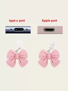 1入組綁結蝴蝶結設計防塵塞 - 粉色 - 查看 4