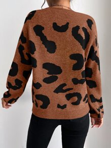Chiquease Graphic Pattern Drop Shoulder Jumper - Rust Brown - View 2