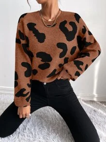 Chiquease Graphic Pattern Drop Shoulder Jumper - Rust Brown - View 4