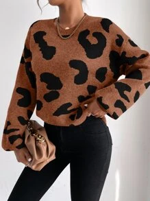Chiquease Graphic Pattern Drop Shoulder Jumper - Rust Brown - View 5