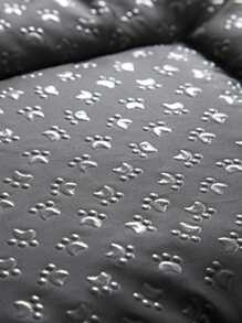 1入組豹紋印花長毛絨寵物墊 - 灰色 - 查看 4