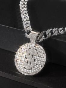 Hip Hop Đối với phụ nữ Nam Pha lê Đô la Biểu tượng Dây chuyền với sức hấp dẫn Hoàn hảo Đồ trang sức Qủa tặng Cho bữa tiệc Hợp kim Cho bữa tiệc - Bạc - Xem 13