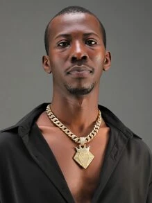 嘻哈適合女士男士水鑽裝飾鑽石形狀吊墜項鍊完美首飾類禮品適合派對 - 金黃色 - 查看 4