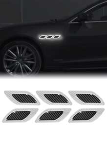 6 件/套汽车反光贴纸、碳纤维胶带。 - 白色 - 查看 7