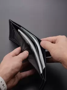 Men Letter Embossed Small Wallet Credit Card Small ID Window Bifold Men Women Wallet Dad Gifts Leather Bifold Minimalist Fashion Modern Business Anniversary On Valentine Day For Birthday Gift Male Men Women For Anniversary For Birthday Gift For Gift Wallet Small Wallets Men's Wallet Leather Leather Wallet Teacher Gifts Gift For Boyfriend Husband Gifts Uncle Gifts Gifts For Brothers Man Gift Ideals Present Business Casual School Supplies Teacher Gifts Back To School Old Style Men For Men Wallet Purse Wallet Men Wallet Leather - Black - View 2