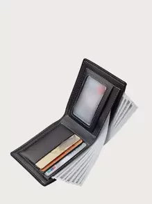 Men Letter Embossed Small Wallet Credit Card Small ID Window Bifold Men Women Wallet Dad Gifts Leather Bifold Minimalist Fashion Modern Business Anniversary On Valentine Day For Birthday Gift Male Men Women For Anniversary For Birthday Gift For Gift Wallet Small Wallets Men's Wallet Leather Leather Wallet Teacher Gifts Gift For Boyfriend Husband Gifts Uncle Gifts Gifts For Brothers Man Gift Ideals Present Business Casual School Supplies Teacher Gifts Back To School Old Style Men For Men Wallet Purse Wallet Men Wallet Leather - Black - View 3